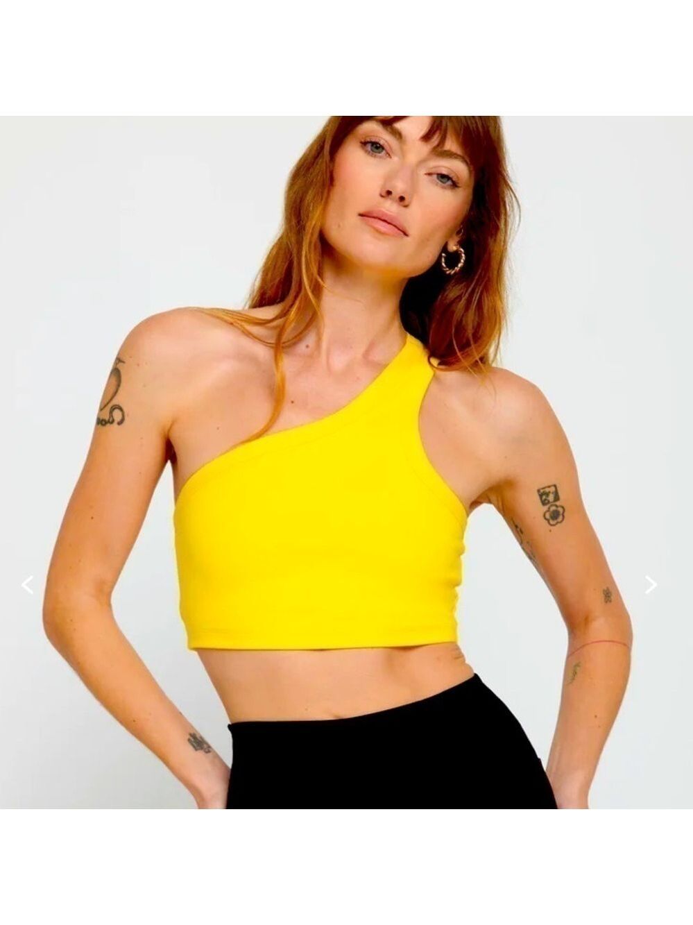 Spiritual Gangster One Shoulder Yellow Tank top bra